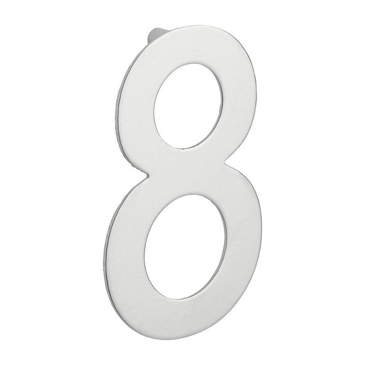 Numar usa, cifra „8”, prindere suruburi, inox