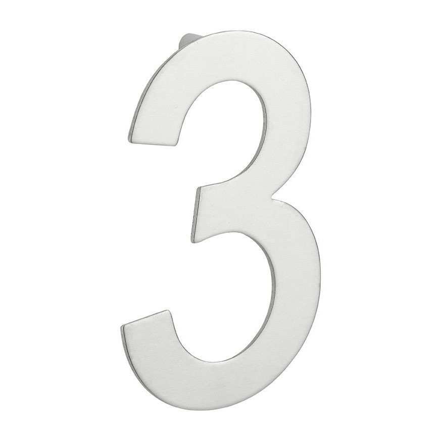 Numar usa, cifra „3”, prindere suruburi, inox