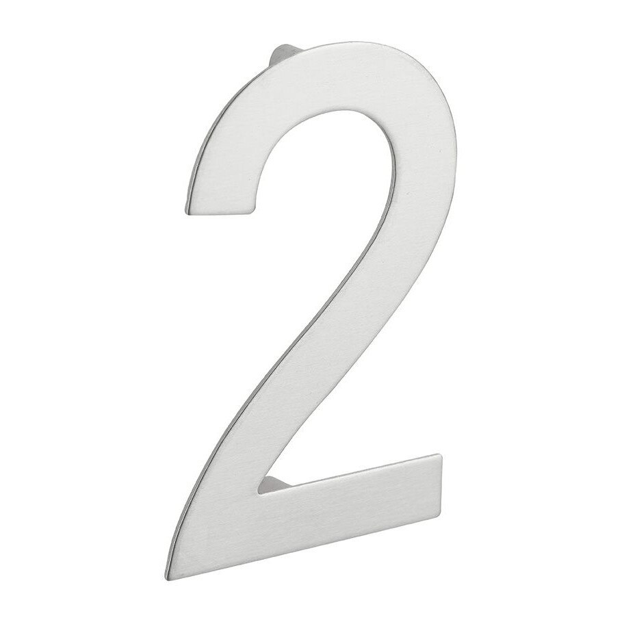 Numar usa, cifra „2”, prindere suruburi, inox
