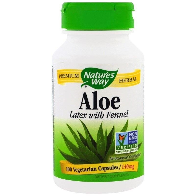 Nature's Way Aloe cu seminte de fenicul 140mg (Pentru constipatie ocazionala) 100 Capsule vegetale