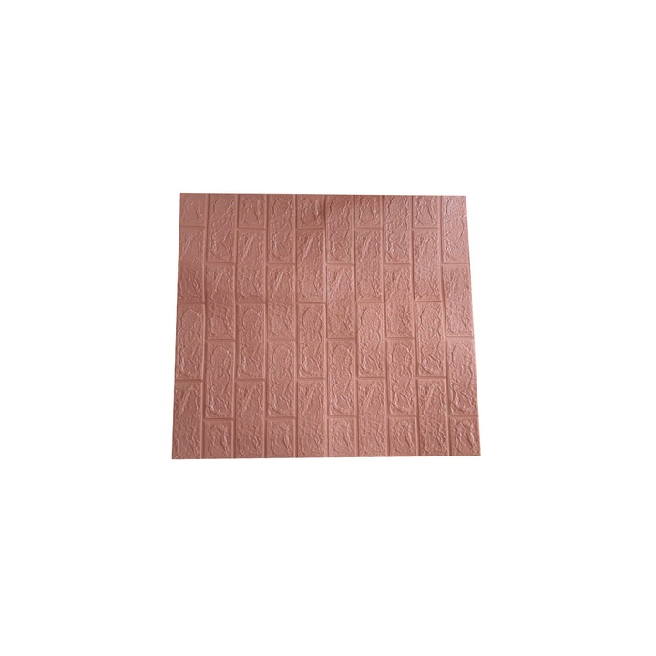 Tapet 3D Autoadeziv, design modern, dimensiuni 77x70cm, model caramida in relief, Maro