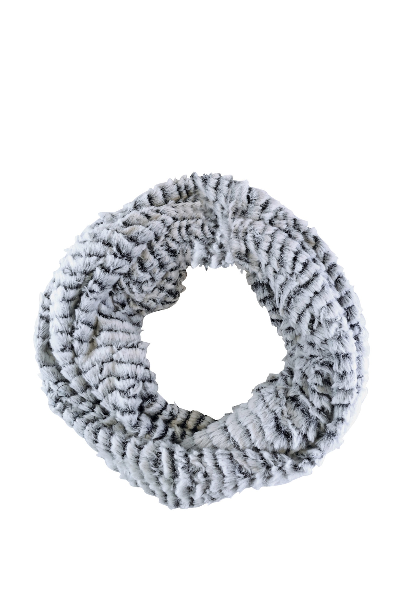 Fular circular de dama, blanita, alb/gri, GL456