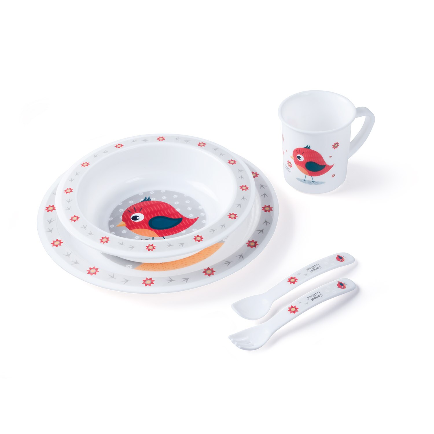 Set de masa „Cute Animals“, Canpol babies®, fara BPA, rosu