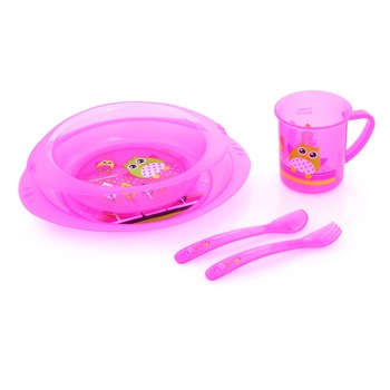 Set masa, fafurie, castron, canita si tacamuri, roz, Canpol, 4/405 Set masa, fafurie, castron, canita si tacamuri, roz, Canpol, 4/405