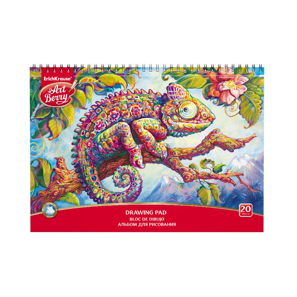 Bloc desen cu spira, A4 cameleon, 120 gr/mp, 20 coli