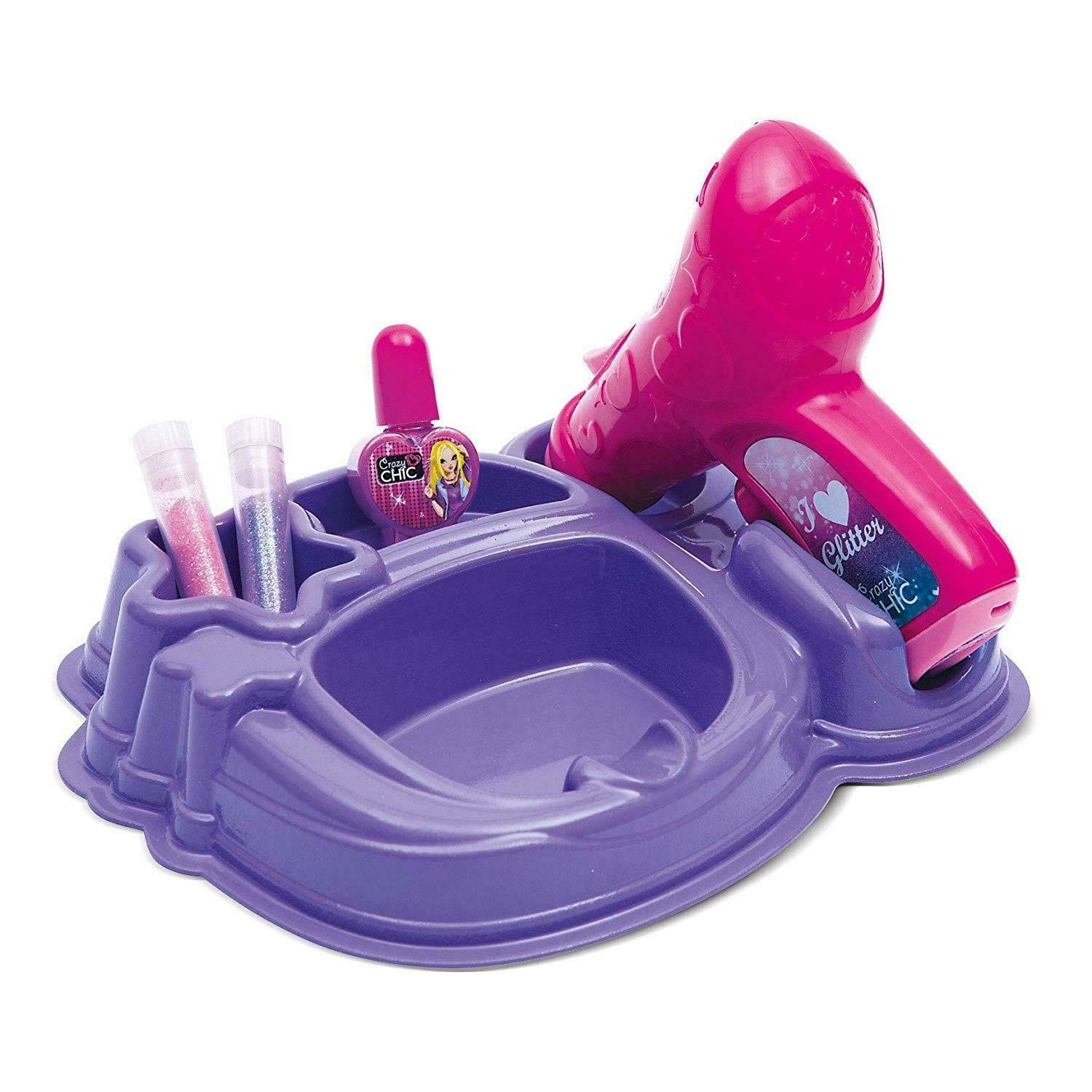 Set manichiura pentru copii Crazy Chic pistol cu sclipici