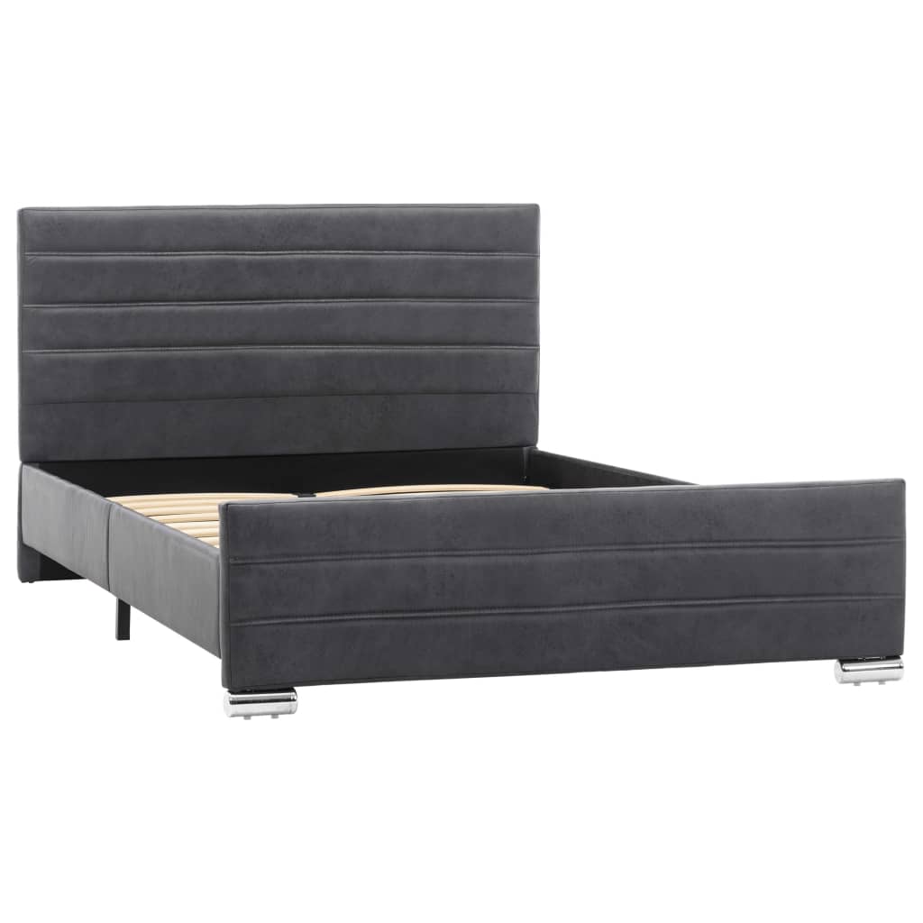 Cadru de pat, gri, 120 x 200 cm, piele intoarsa ecologica 286807