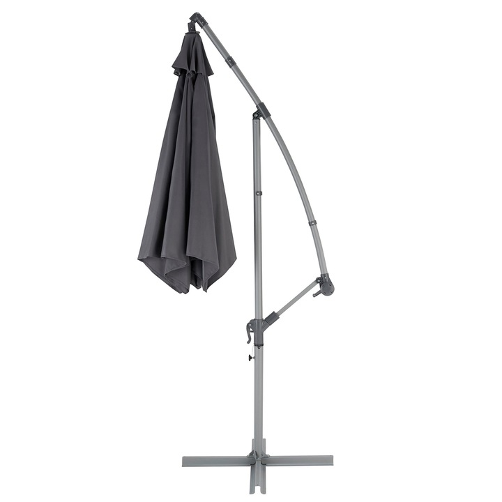 Umbrela tip lalea, gri, 255 x 350 cm, sac de pastrare