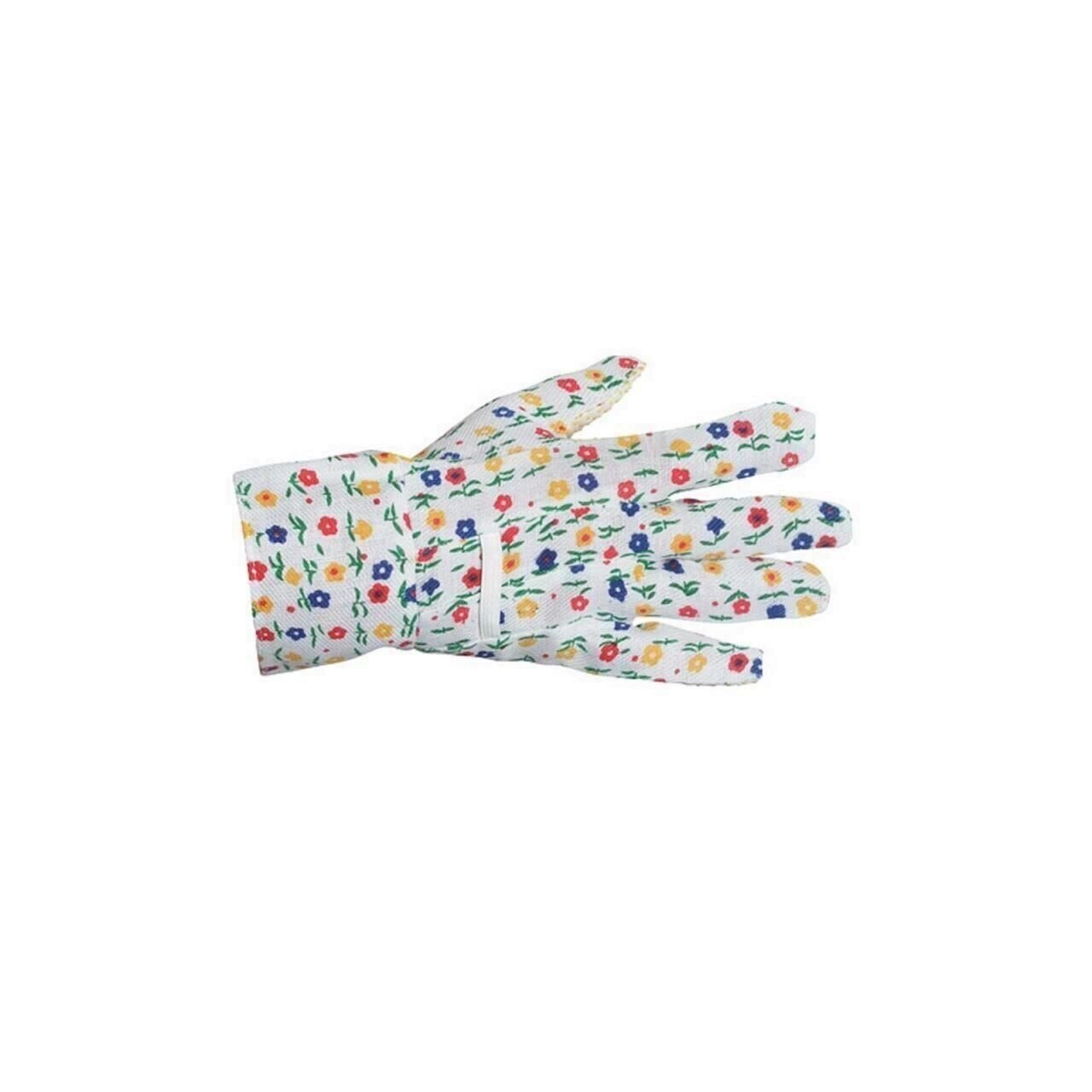 Manusi pentru gradina din bumbac, inflorate, Strend Pro Avocet, puncte PVC pe palma si degete