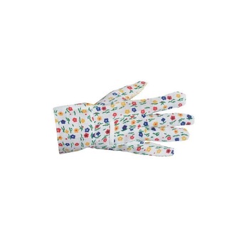 Manusi pentru gradina din bumbac, inflorate, Strend Pro Avocet, puncte PVC pe palma si degete Manusi pentru gradina din bumbac, inflorate, Strend Pro Avocet, puncte PVC pe palma si degete