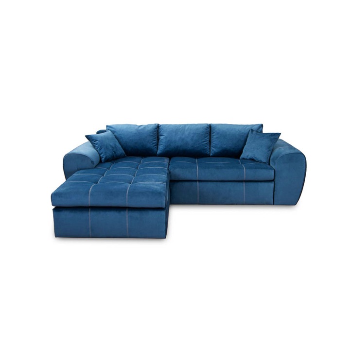 Coltar Praga, extensibil, louvre ocean, albastru, 260 x 80 x 190 cm