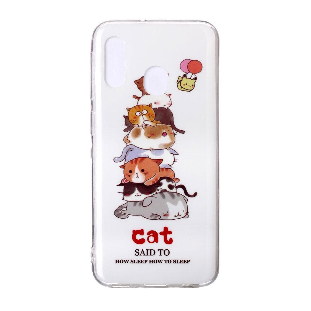 Husa silicon compatibila cu Samsung Galaxy A20e Fosforescent model Lovely Cats Pille, Silicon, TPU Viceversa