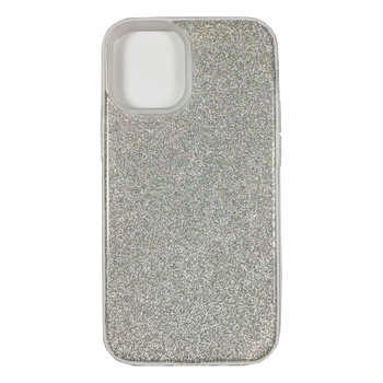 Husa compatibila cu Apple iPhone 12 model Crystal Glitter, Antisoc, Viceversa Argintiu