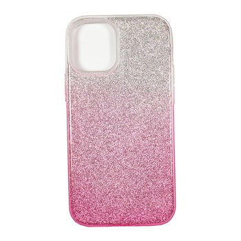 Husa compatibila cu Apple iPhone 12 model Crystal Glitter, Antisoc, Viceversa Roz/Argintiu