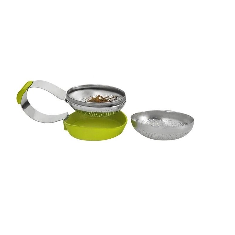 Capsula infuzor clip ceai, inox, argintiu, verde, 5 ml