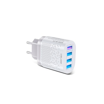 Incarcator OZ 4x USB Incarcare Rapida Fast Charge 3.1A Qualcomm 3.0 cu Multiple Protectii & LED, ALB Incarcator OZ 4x USB Incarcare Rapida Fast Charge 3.1A Qualcomm 3.0 cu Multiple Protectii & LED, ALB
