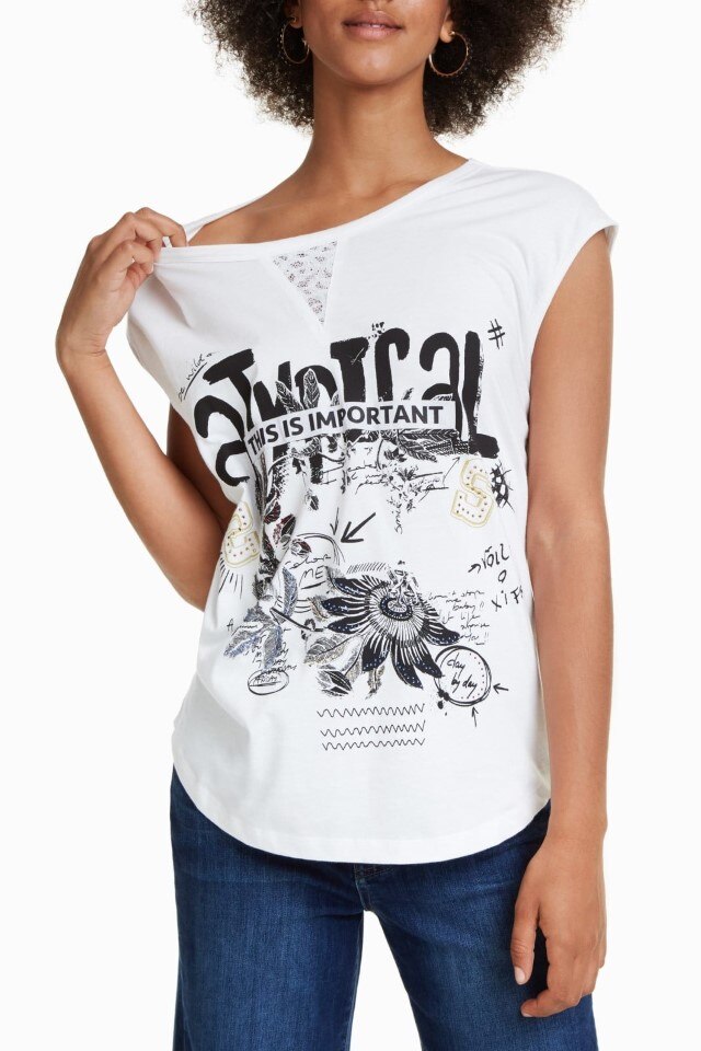 Bluza Desigual 18WWTKXK, Alb