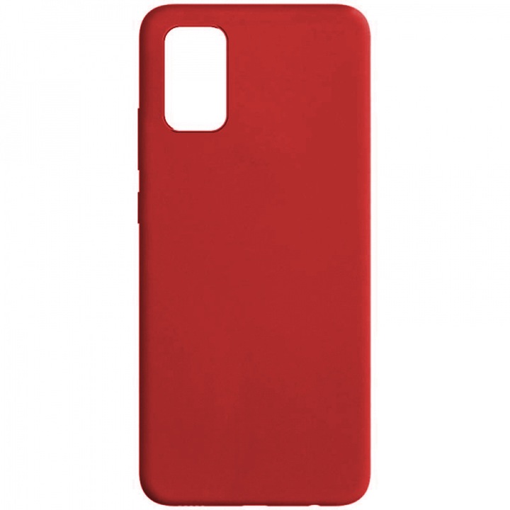 Кейс за Samsung A02s, SILKASE, червен цвят, мек силикон