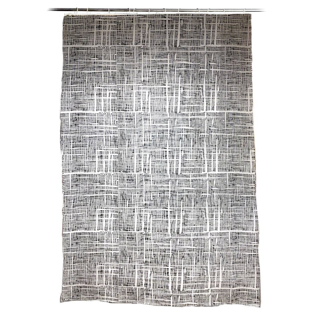 Perdea de dus, Peva, cu carlige, model cu dungi, 180x200 cm, 270g