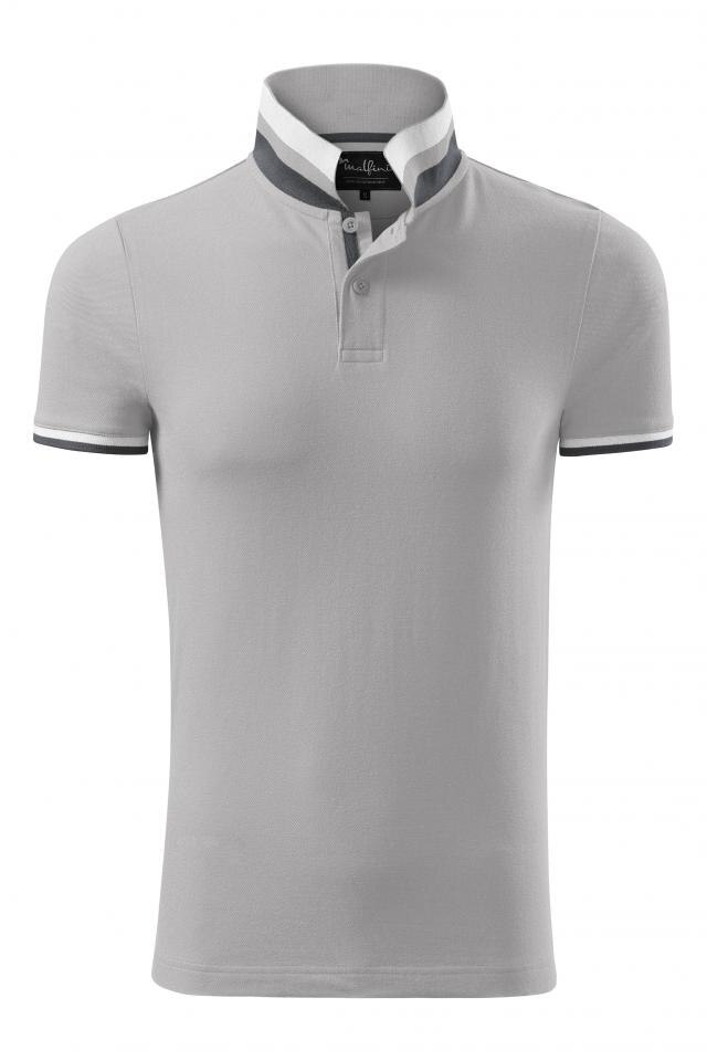 Tricou polo pentru barbati Collar Up, Silver Gray