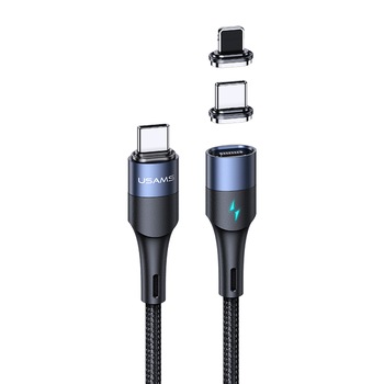 Cablu de date magnetice U66 de tip C la fulger 20W + tip C 60W, PD, incarcare rapida, 1,2 m, albastru Cablu de date magnetice U66 de tip C la fulger 20W + tip C 60W, PD, incarcare rapida, 1,2 m, albastru