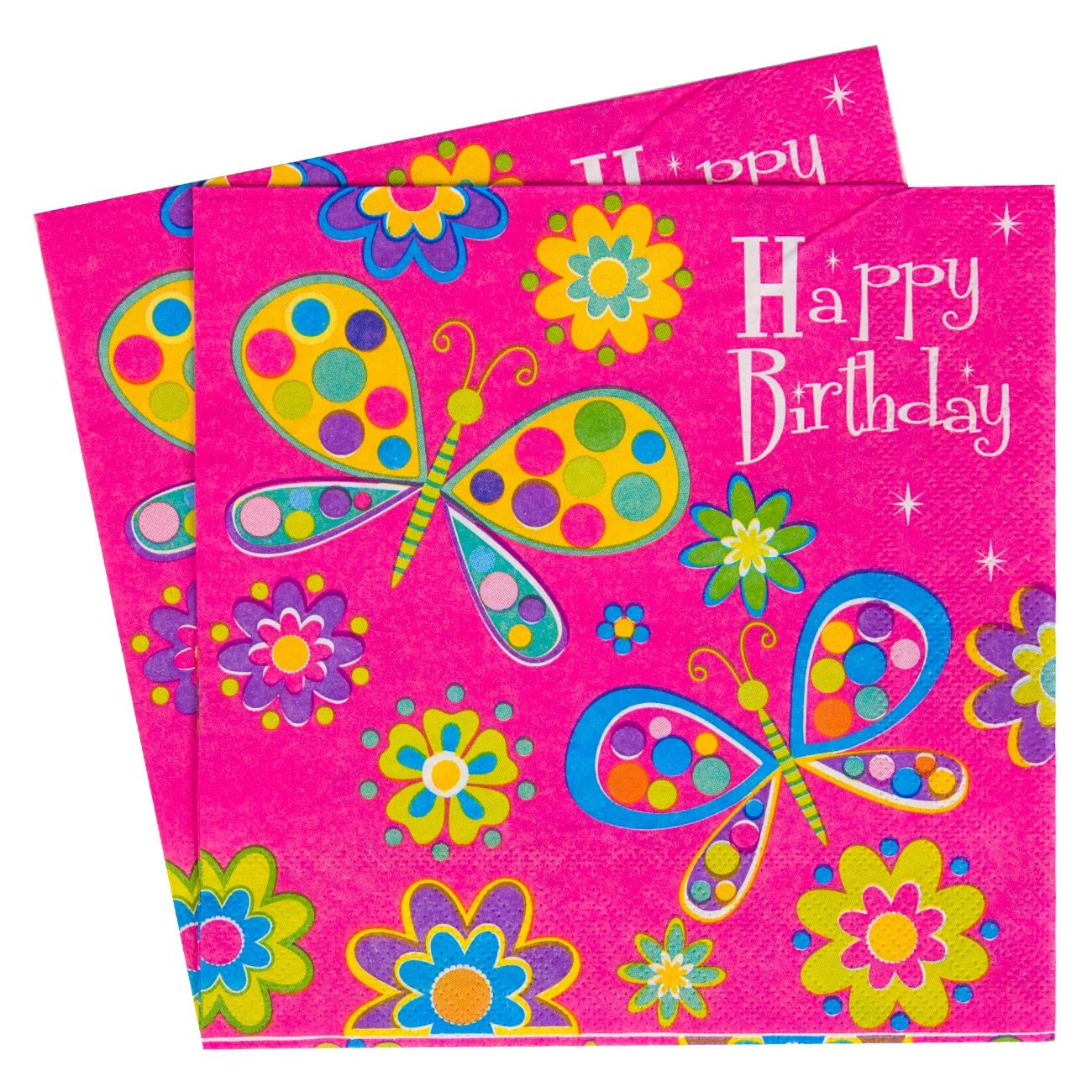 Servetele pentru petrecere, Zola®, Roz cu fluturi, 20 bucati