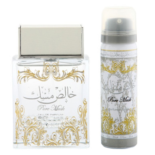 Set Lattafa, Pure Musk, Femei: Apa de Parfum, 100 ml + Deodorant Spray, 50  ml 