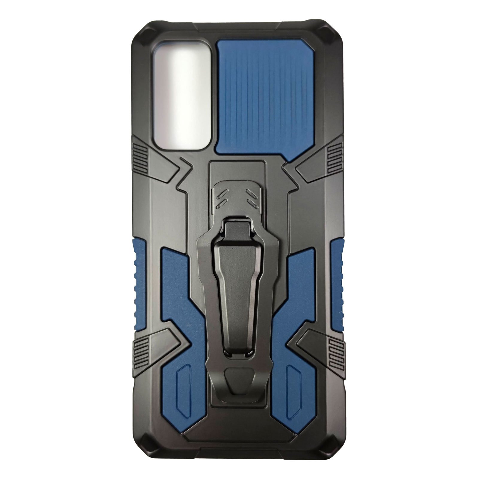 Husa compatibila cu Samsung Galaxy S20 FE model Dual Thunder Armor cu Suport , Antisoc, Silicon+PC, Viceversa Albastru