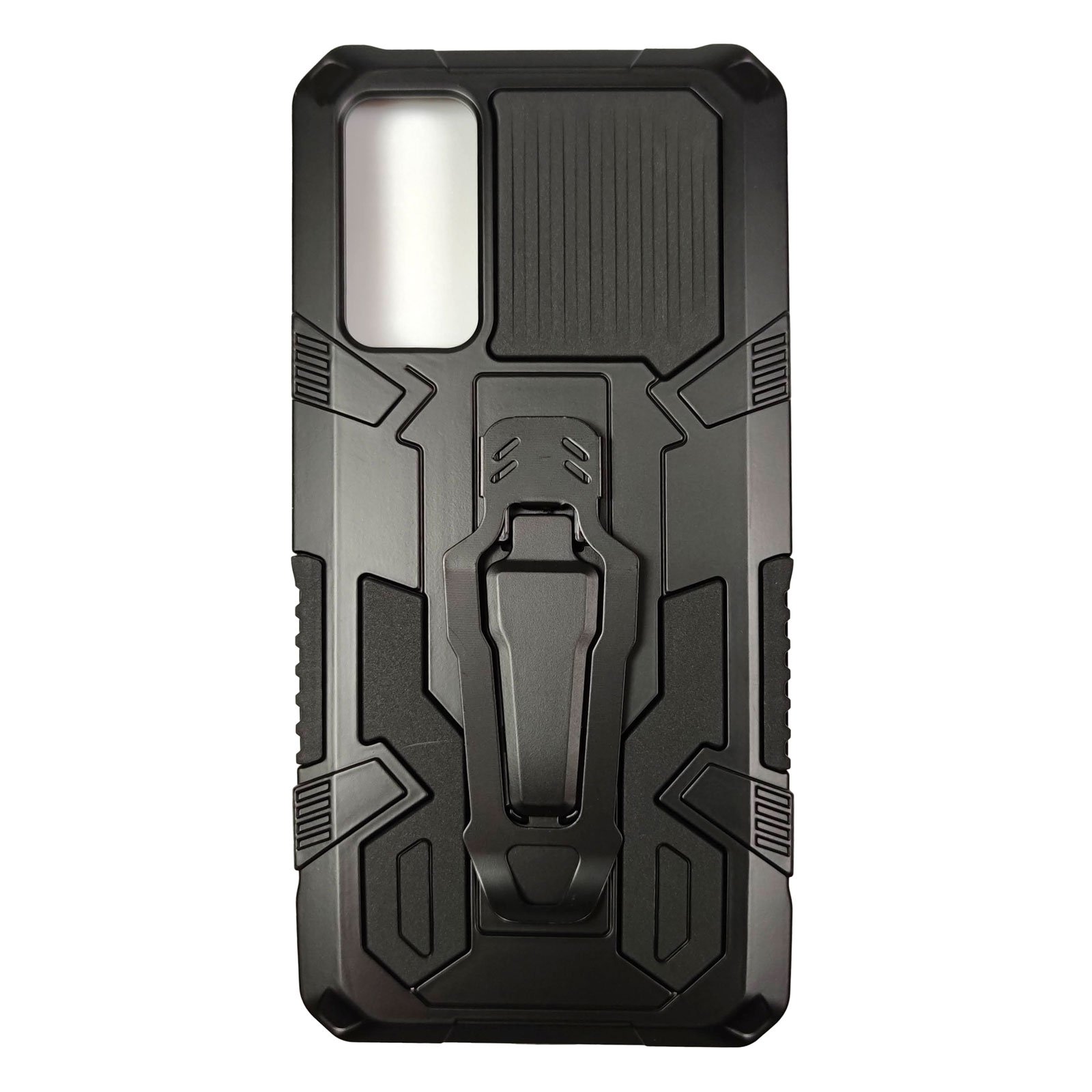 Husa compatibila cu Samsung Galaxy S20 FE model Dual Thunder Armor cu Suport , Antisoc, Silicon+PC, Viceversa Negru