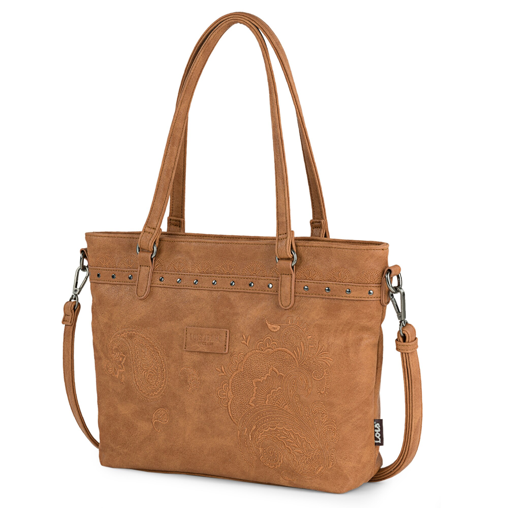 Geanta pentru femei LOIS 302681,34x24x8cm, piele artificiala, maro deschis