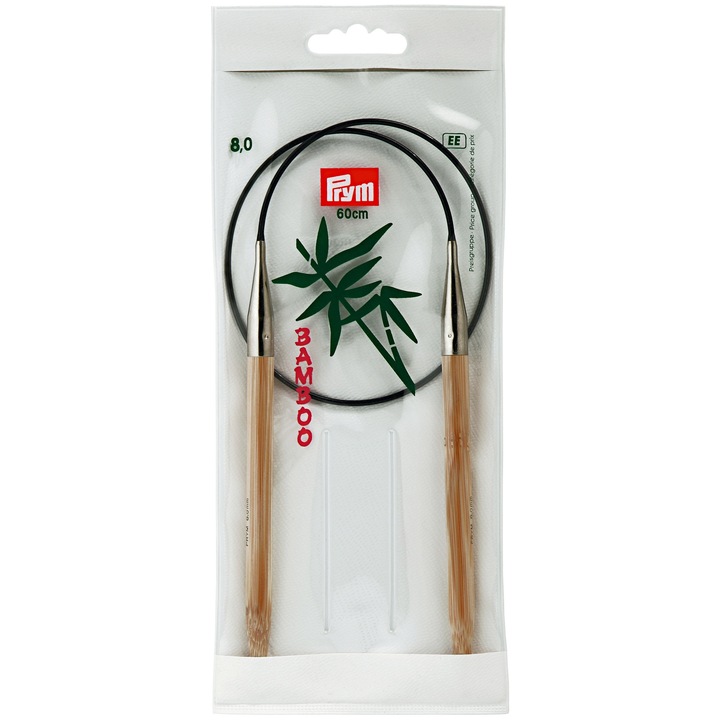 Andrele circulare, din bambus, de 8 mm, lungime 60 cm, Prym Bamboo