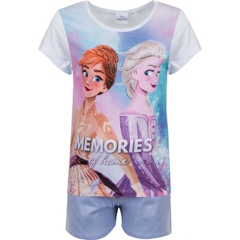 Pijamale scurte fete, Frozen memorie of home, Albastru Pijamale scurte fete, Frozen memorie of home, Albastru