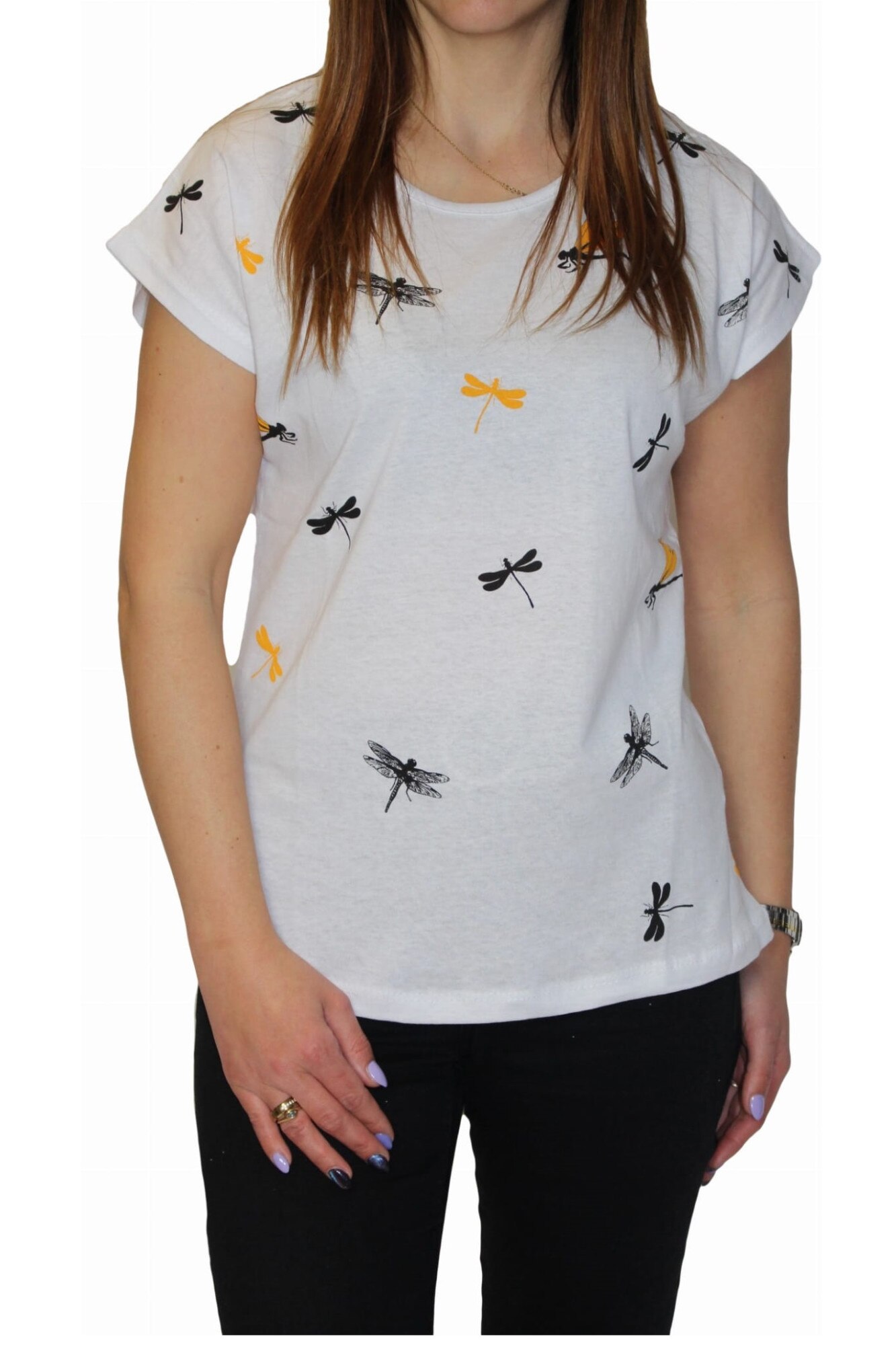 Tricou dama Casual, Aras, Libelula, Alb