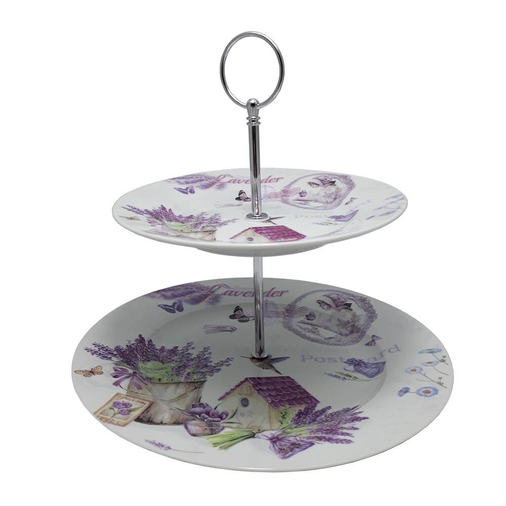 Platou 2 nivele Lavender, Charisma, Portelan, 26.5x19x23.5