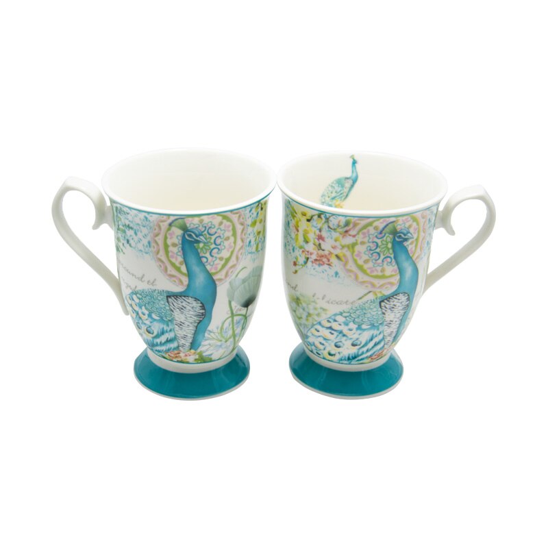 Set 2 cani Blue Peacock, Charisma, Portelan, 300 ml