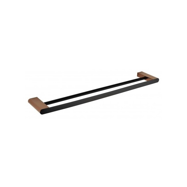 Suport dublu pentru prosoape Bemeta Galla, 60cm, maro