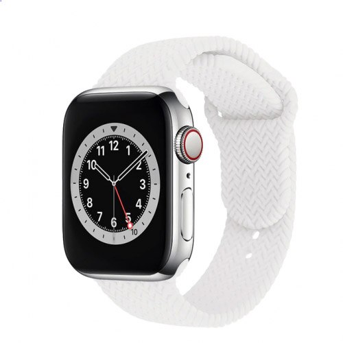 Curea Apple Watch, Design Texturat, Apple Watch 1/2/3/4/5/6, 40mm, Alb