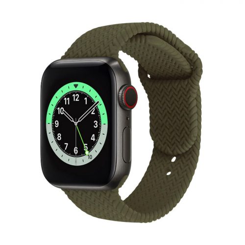 Curea Apple Watch, Design Texturat, Apple Watch 1/2/3/4/5/6, 44mm, Khaki