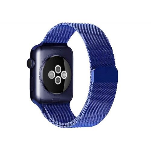 Curea Apple Watch, Milanese Loop, Compatibila cu Apple Watch 1/2/3/4/5/6, 40mm, Albastru