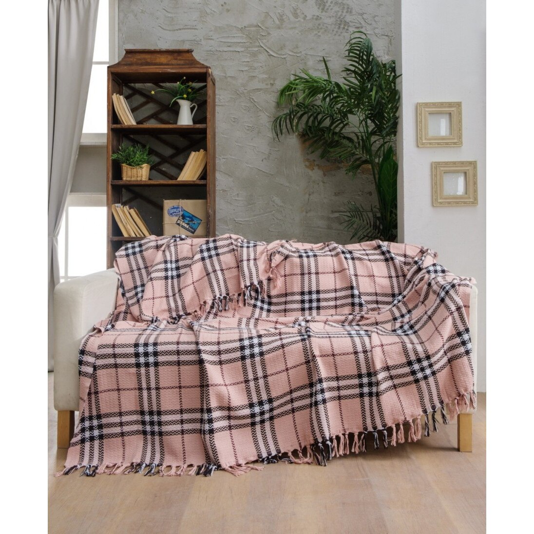 Pled subtire 200 x 230 cm, bumbac 100%, Class Bahar Home Collection, Roz Pudra