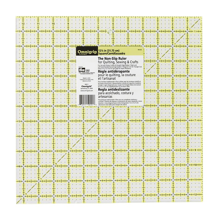Csúszásmentes varróvonalzó, Patchwork, Grafikus tervezés, 12,5x12,5 hüvelykes, PRYM