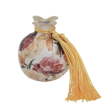 Decoratiune rodie, din ceramica, model floral, 6.5 x 6.5 x 7 cm Decoratiune rodie, din ceramica, model floral, 6.5 x 6.5 x 7 cm