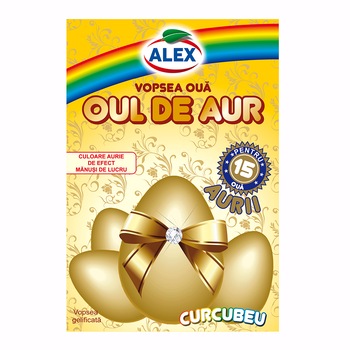 Vopsea gelificata pentru oua Alex, auriu, 15 oua Vopsea gelificata pentru oua Alex, auriu, 15 oua