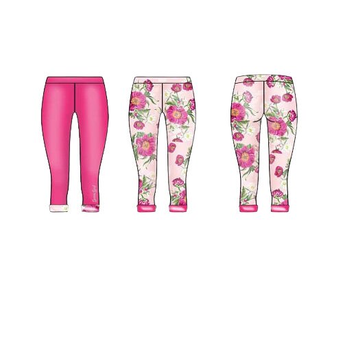 Pantaloni fete Guess, tip colant, roz cu imprimeu floral, 6 ani