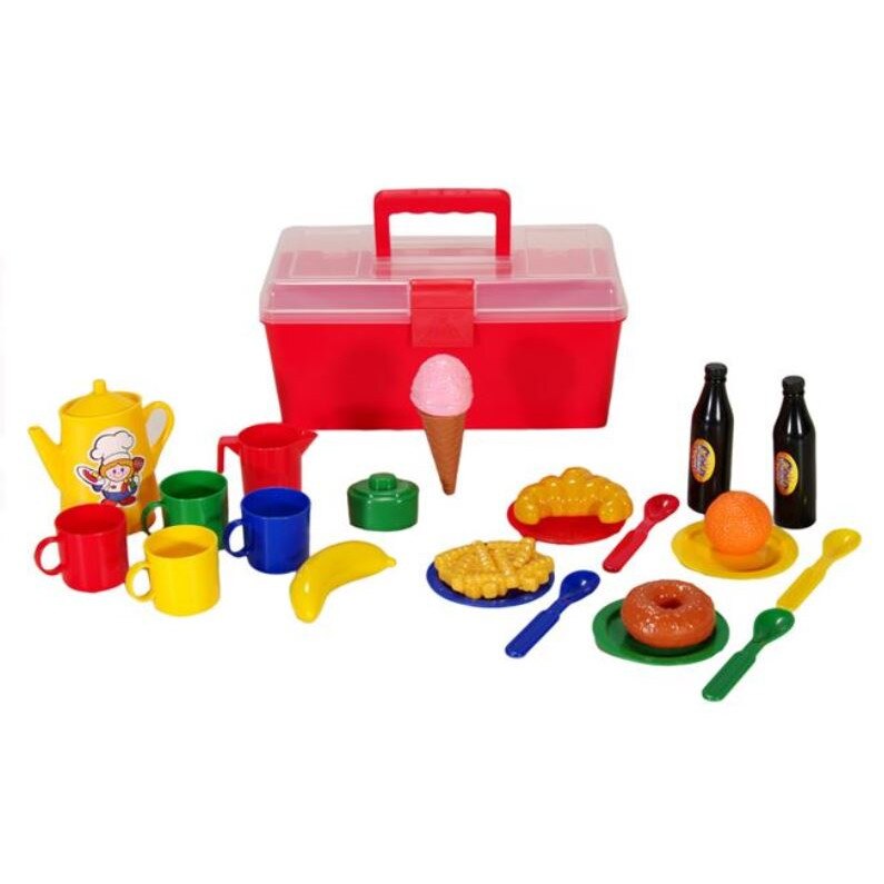 Set bucatarie cu alimente si accesorii din plastic - 26 piese, SG, 3 ani +