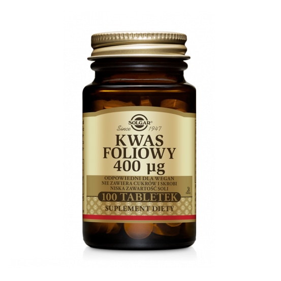 Supliment alimentar Solgar Folic Acid 400mcg, 100 tablets