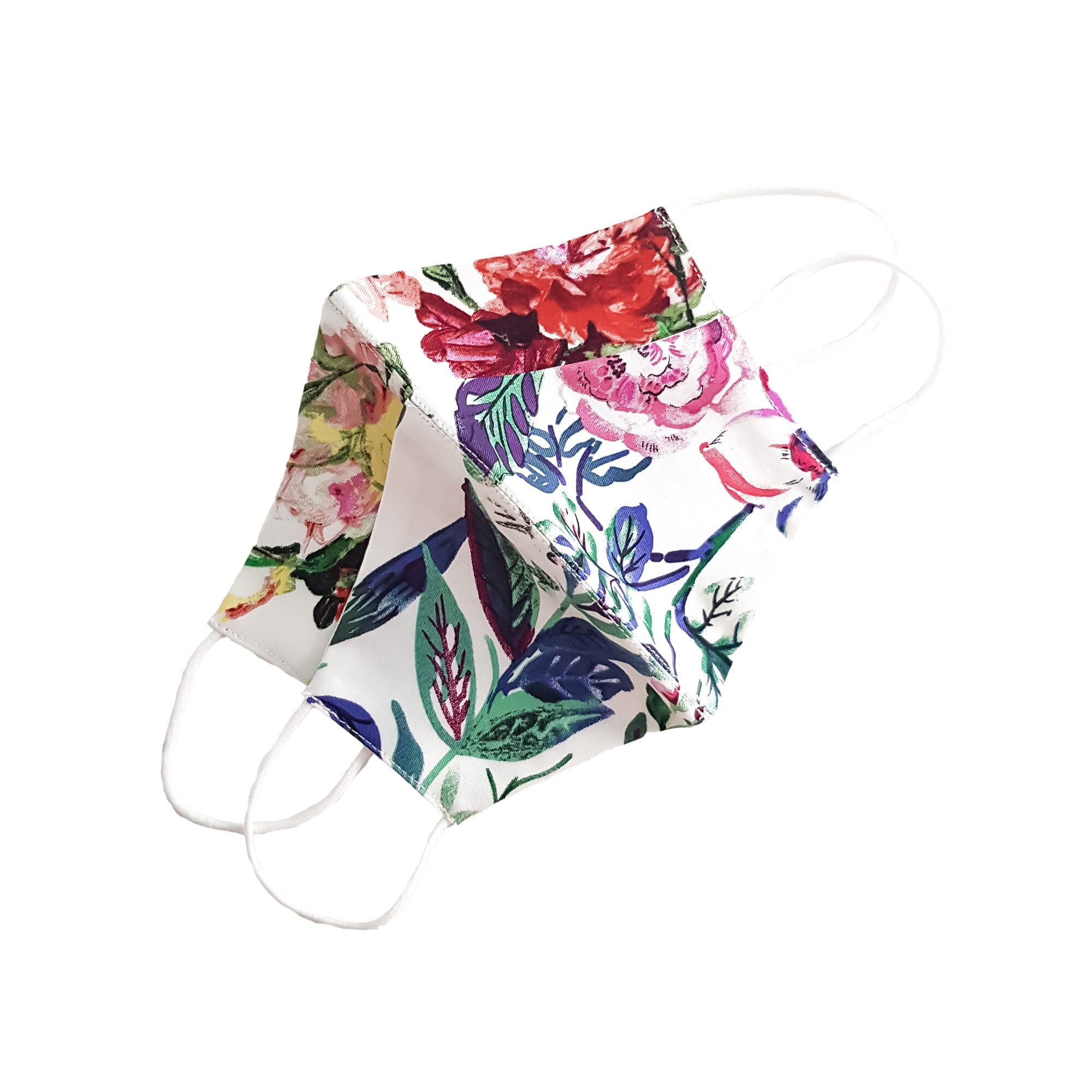 Set 2 masti protectie faciala copii/dama, Emily G, din bumbac multicolor/alb