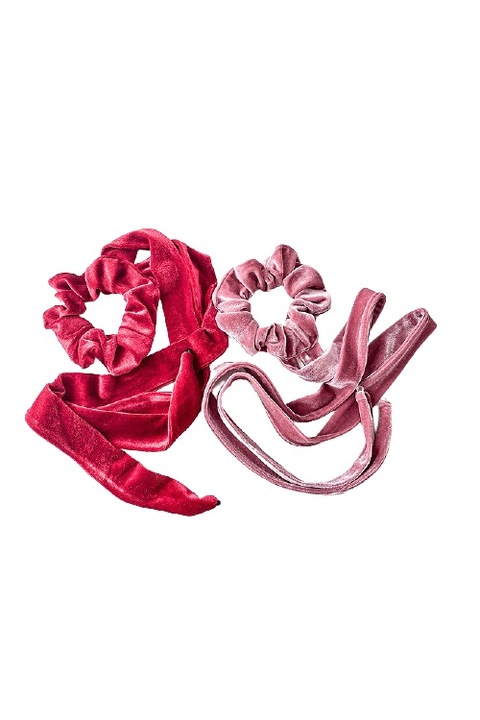 Set Elastice de par, Welika, 2 buc, Rosu/Roz