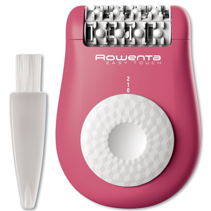 Epilator Rowenta Easy Touch EP1110F1, 2 trepte de viteza, 24 pensete, 4.8 W, sistem de masaj cu bile, roz