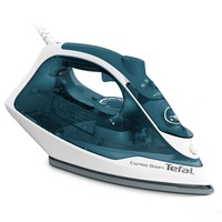Fier de calcat cu abur, Tefal, FV2839E0 Express, 2400W, 165 g/min, 0-35 g/min, 270 ml, Ceramica, Albastru
